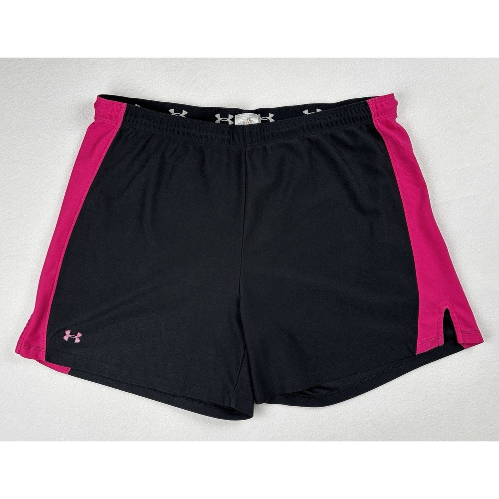 Under Armour Women's Black Pink Athletic Training Shorts Size Large